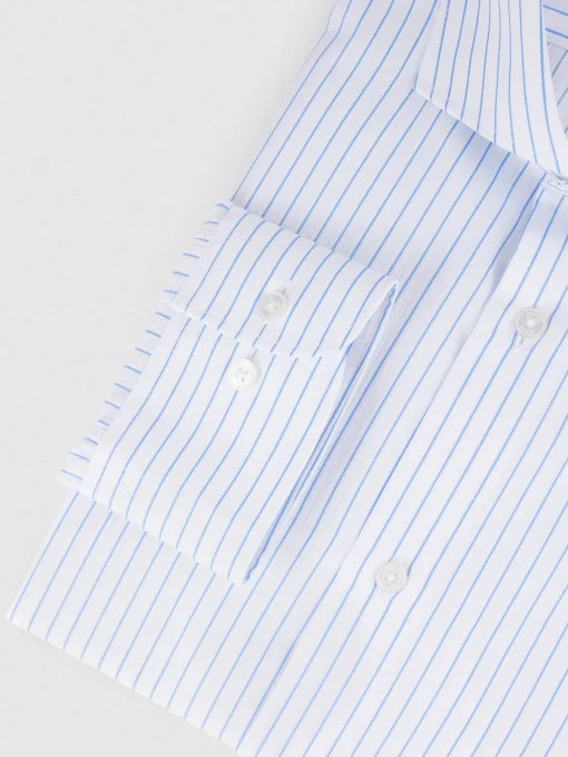 CAMISA RAYAS ESTRUCTURA CELESTE