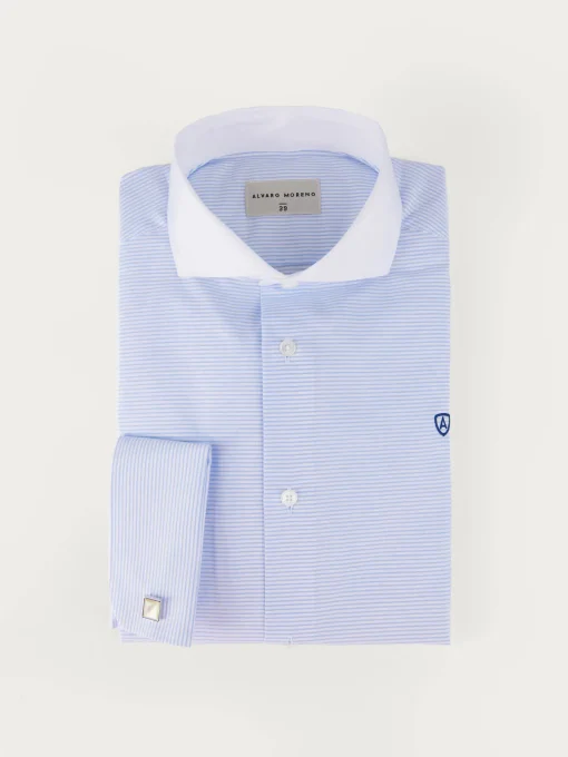 CAMISA RAYAS P.DOBLE AZUL