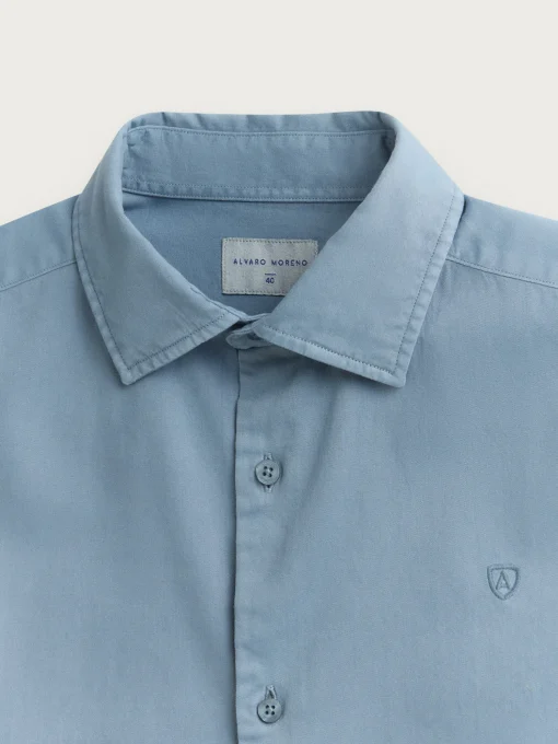 CAMISA TWILL DYE AZUL