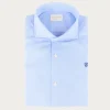 CAMISA VESTIR DOBBY AZUL