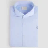 CAMISA VESTIR HERRINGBONE CELESTE
