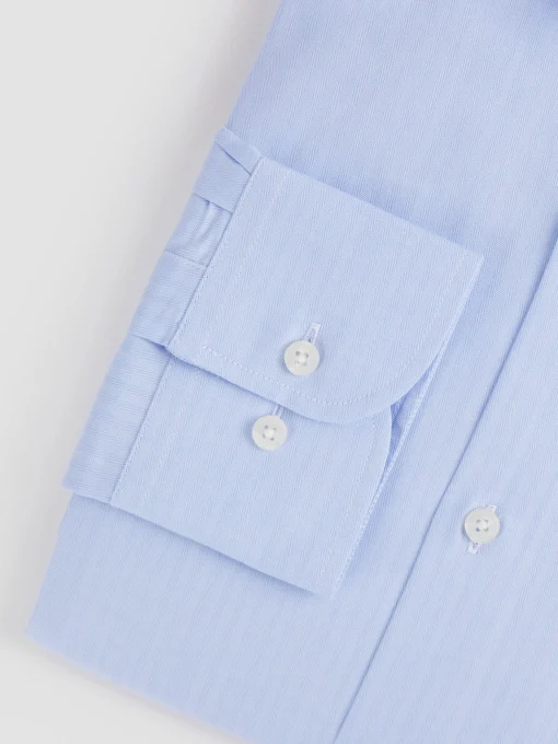 CAMISA VESTIR HERRINGBONE CELESTE