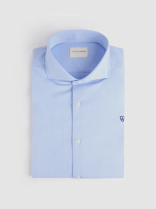 CAMISA VESTIR PATA GALLO AZUL
