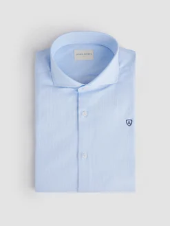 CAMISA VESTIR RAYAS CELESTE