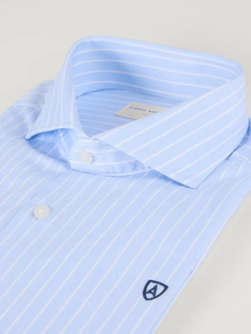 CAMISA VESTIR RAYAS CELESTE