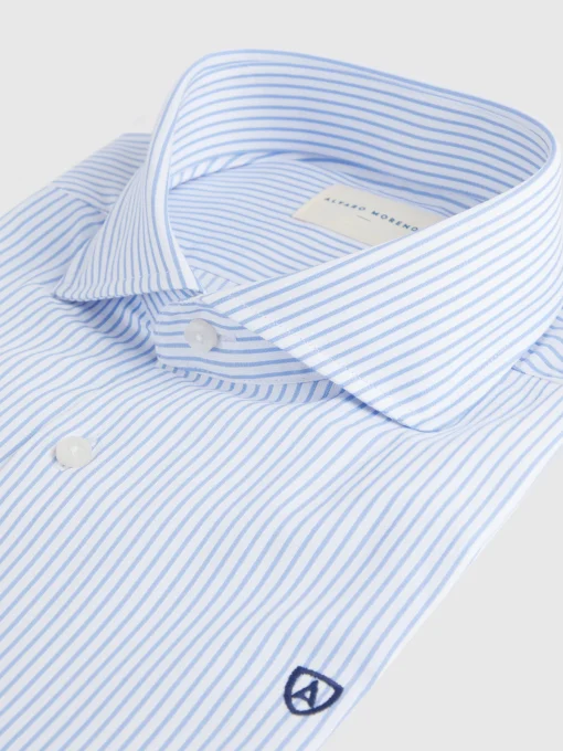 CAMISA VESTIR RAYAS CELESTE