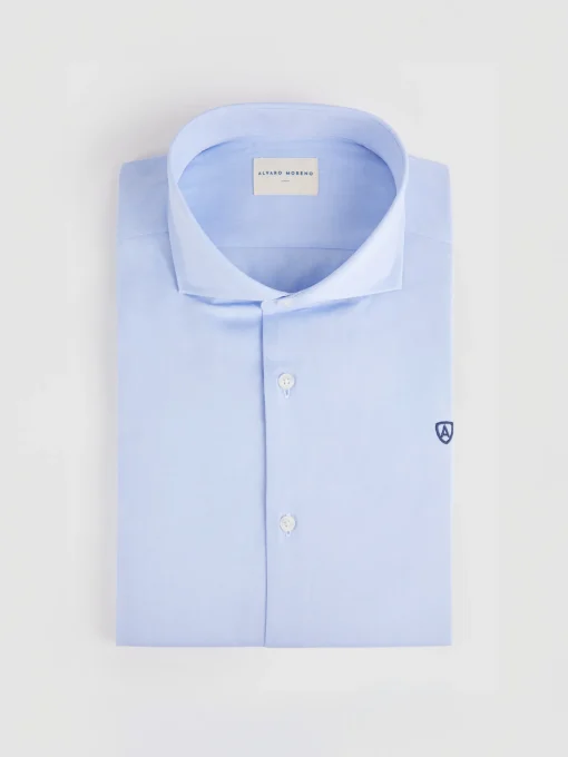 CAMISA VESTIR TWILL CELESTE