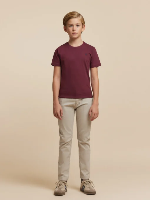 CAMISETA BASICA KIDS BURDEOS