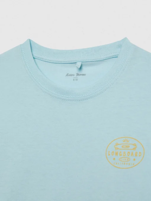 CAMISETA LONGBOARD KIDS VERDE AGUA