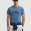 CAMISETA MOTORCYCLE AZUL