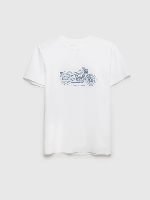 CAMISETA MOTORCYCLE BLANCO