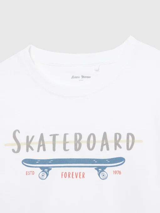 CAMISETA SKATEBOARD KIDS BLANCO