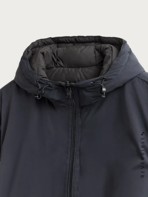 CAZADORA RATCHED REVERSIBLE AZUL MARINO | MARRÓN
