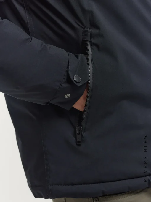 CAZADORA RATCHED REVERSIBLE AZUL MARINO | MARRÓN
