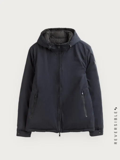 CAZADORA RATCHED REVERSIBLE AZUL MARINO | MARRÓN