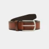 CINTURON PIEL ROUGH CAMEL