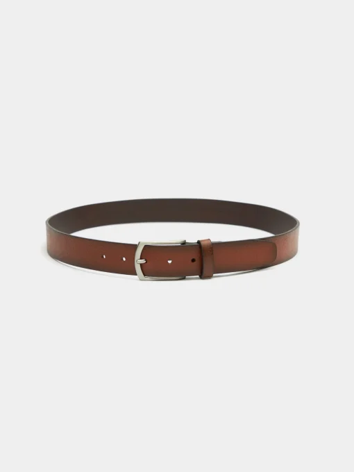 CINTURON PIEL ROUGH CAMEL