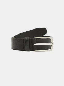 CINTURON PIEL ROUGH NEGRO
