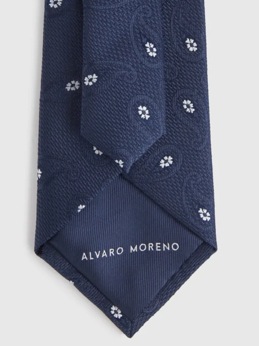 CORBATA JACQUARD MF AZUL MARINO