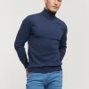 JERSEY ROLL COLLAR AZUL