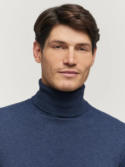 JERSEY ROLL COLLAR AZUL