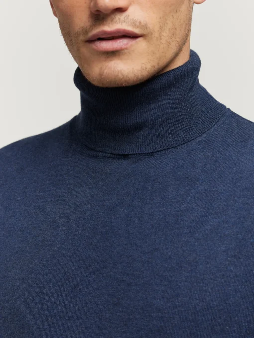 JERSEY ROLL COLLAR AZUL