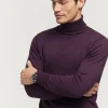 JERSEY ROLL COLLAR BURDEOS