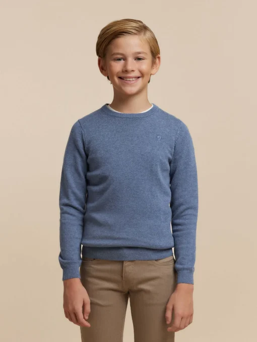 JERSEY ROUND NECK KIDS AZUL