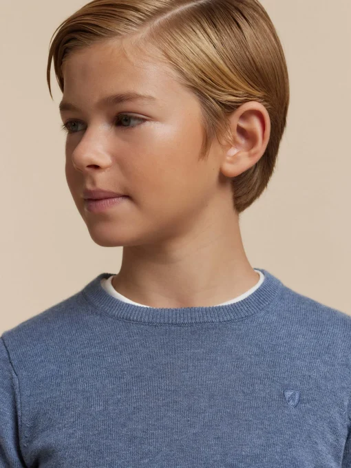 JERSEY ROUND NECK KIDS AZUL