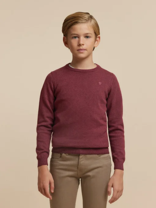 JERSEY ROUND NECK KIDS BURDEOS