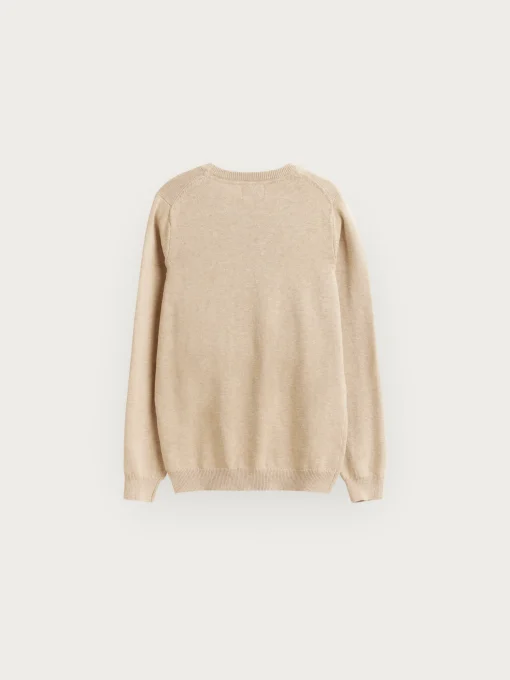 JERSEY ROUND NECK KIDS CAMEL