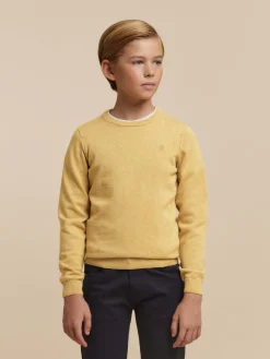 JERSEY ROUND NECK KIDS MOSTAZA