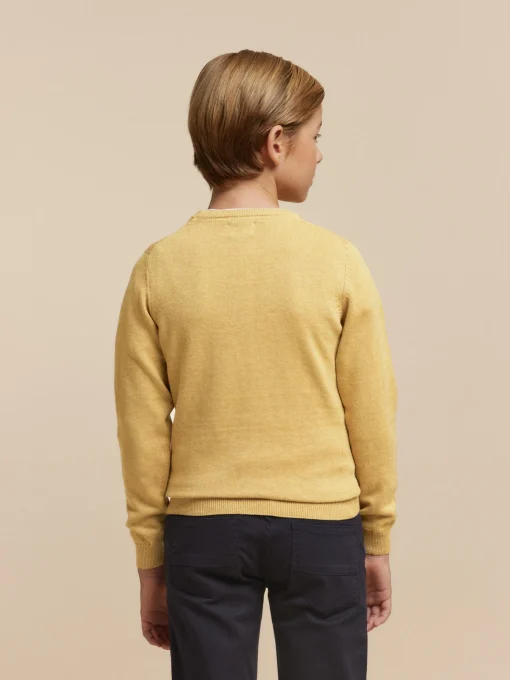 JERSEY ROUND NECK KIDS MOSTAZA