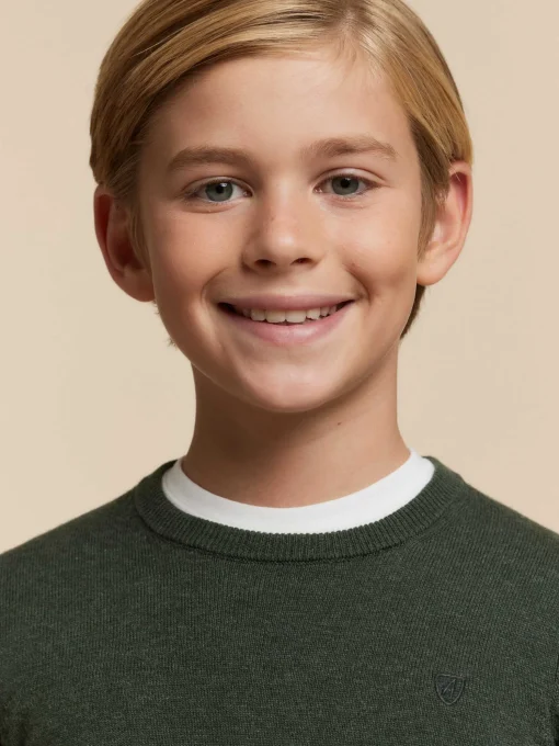 JERSEY ROUND NECK KIDS VERDE