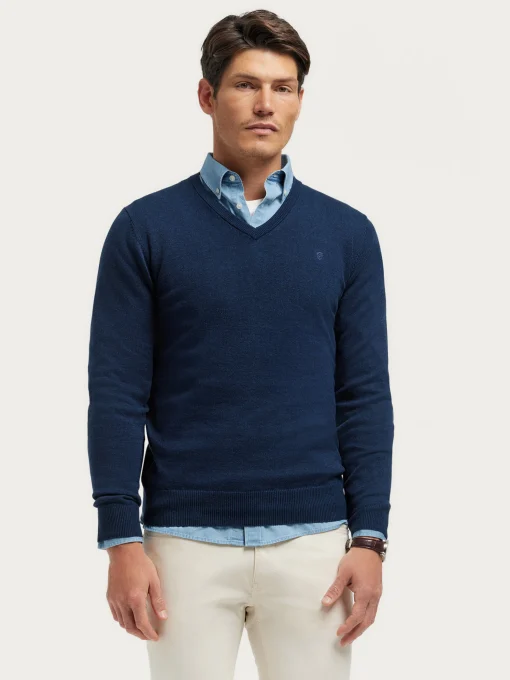 JERSEY V-NECK TRENDY AZUL MARINO