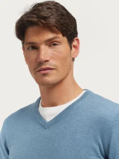 JERSEY V-NECK TRENDY CELESTE
