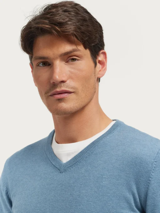 JERSEY V-NECK TRENDY CELESTE