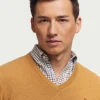 JERSEY V-NECK TRENDY MOSTAZA