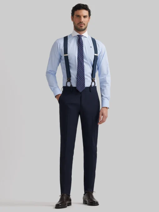 PANTALON TWILL CRUZADO AZUL MARINO