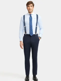 PANTALON TWILL CRUZADO AZUL MARINO