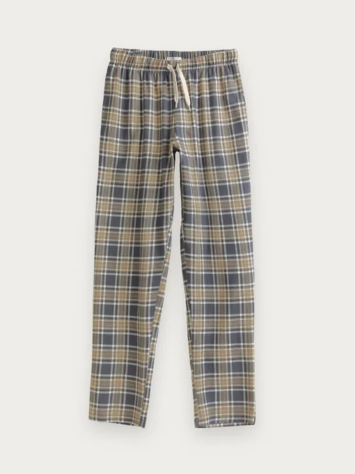 PIJAMA FRANELA CUADROS CRUDO