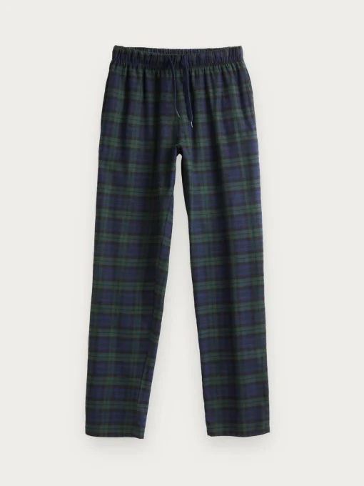 PIJAMA FRANELA CUADROS GRIS