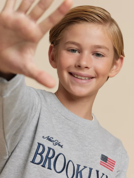 SUDADERA BROOKLIN KIDS GRIS