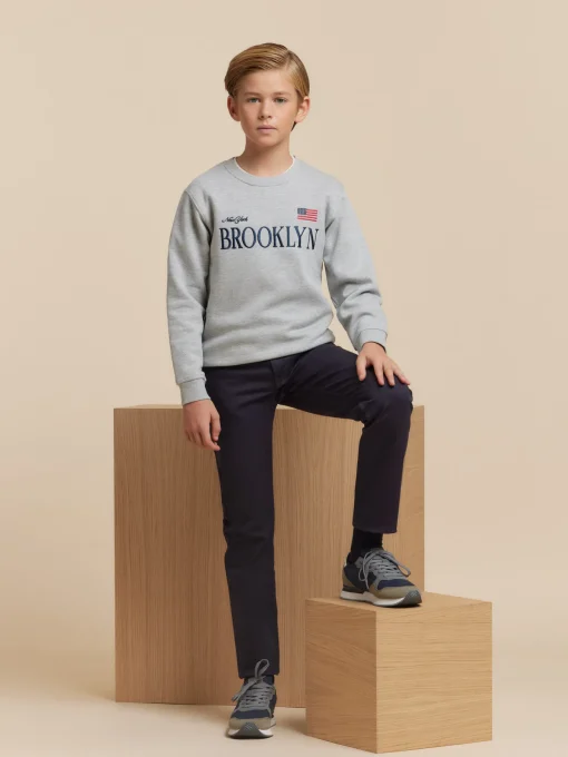 SUDADERA BROOKLIN KIDS GRIS