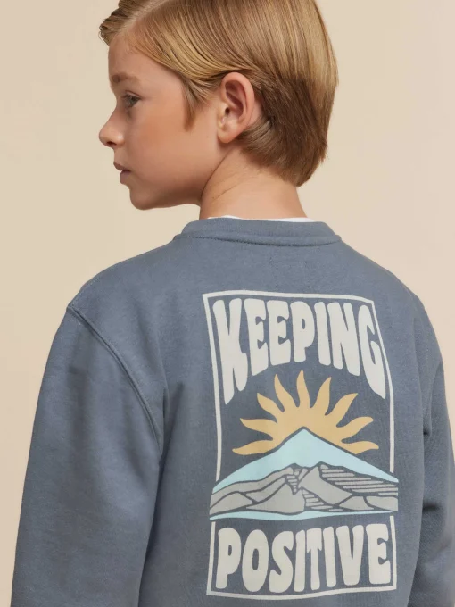 SUDADERA POSITIVE KIDS AZUL